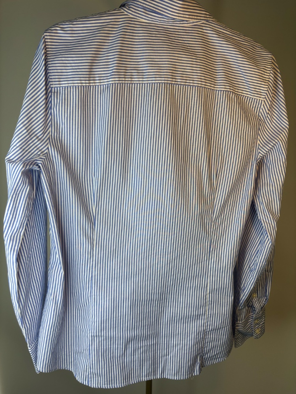 J.Crew Blue White Striped Bow Detail Button Down Shirt | Classic Preppy Chic - Picture 7 of 10